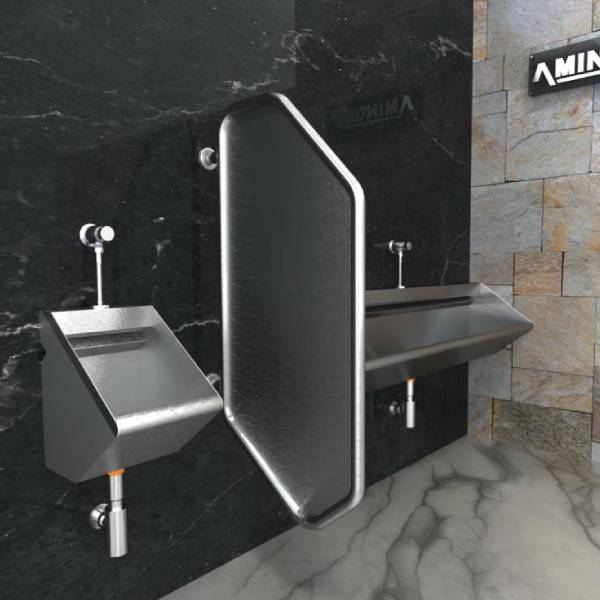Inodoro institucional Aminox de acero inoxidable